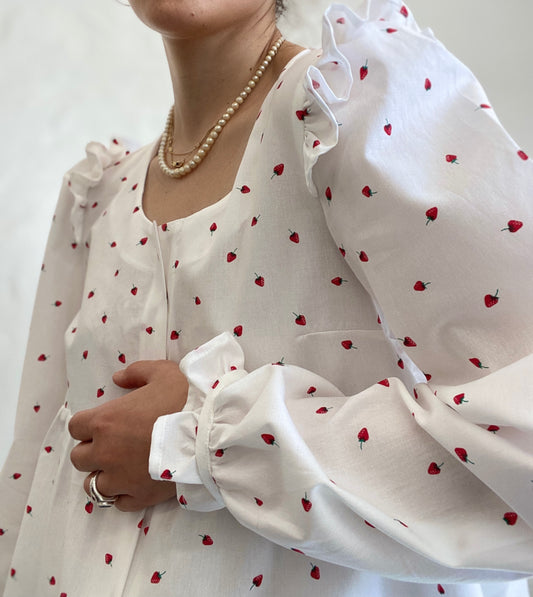 Belleville Strawberry ruffle blouse