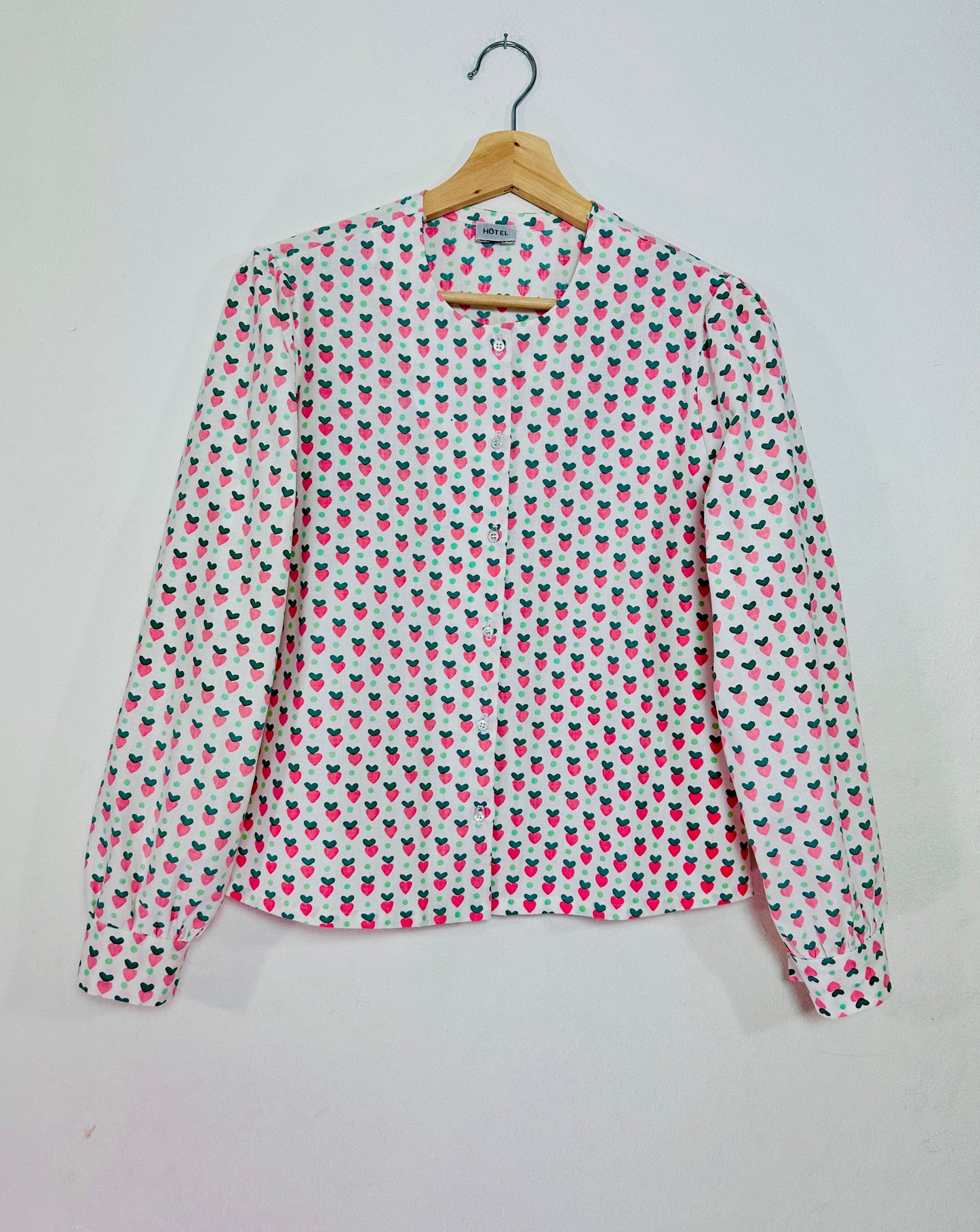 Folies hand printed strawberries shirt