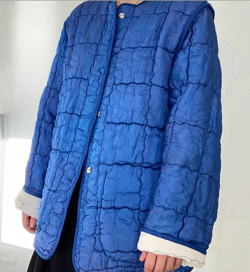 "Nuage" reversible hand quilted jacket