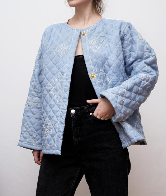 Handmade Embroidered Quilt Jacket Hôtel vetements 